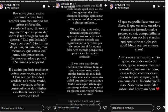 Stories de Viih Tube no Instagram Stories de Viih Tube no Instagram