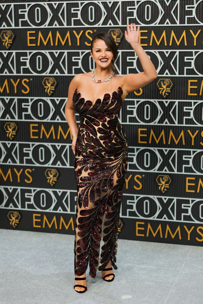 LOS ANGELES, CALIFORNIA - JANUARY 15: Selena Gomez attends the 75th Primetime Emmy Awards at Peacock Theater on January 15, 2024 in Los Angeles, California. (Photo by Neilson Barnard/Getty Images)