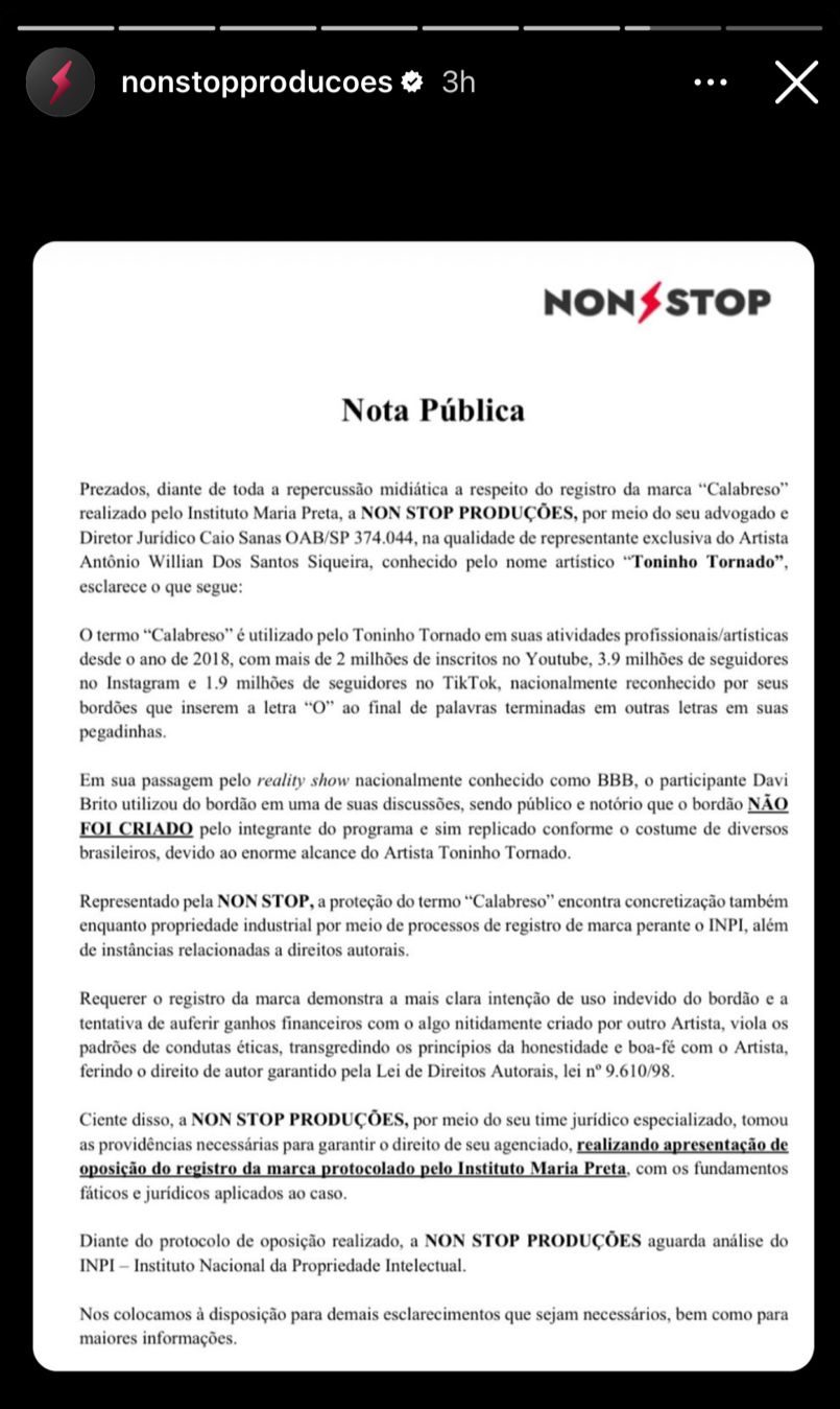 Mani Rêgo disputa pela patente ‘calabreso’, viralizada no BBB24 Mani Rêgo disputa pela patente 'calabreso', viralizada no BBB24