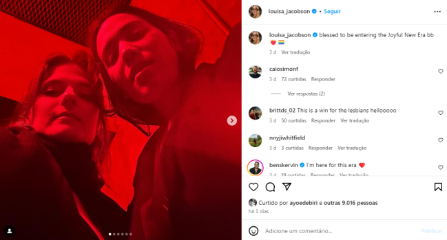 Louisa Jacobson assume namoro com Anne Bundell em post no Instagram Louisa Jacobson assume namoro com Anne Bundell em post no Instagram