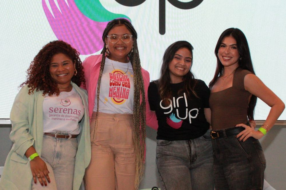 Marjana Borges, Bia Diniz, Isabela Cavalcante e Fernanda Concon durante evento da Girl Up + CH.