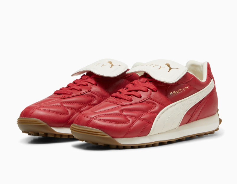 Tênis 'Avanti' vermelho de couro da colaboração entre Puma e Fenty