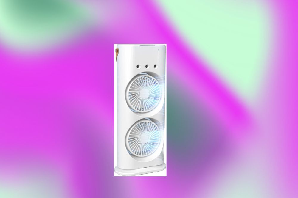 ventilador de mesa duplo