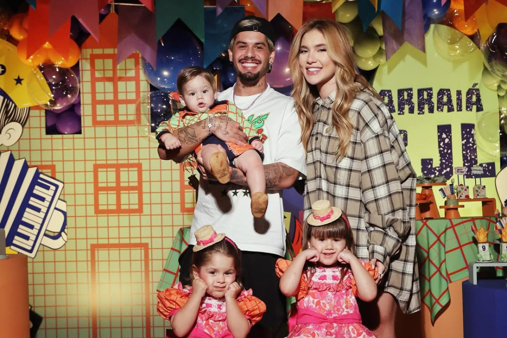 irgíia Fonseca Zé Felipe e os filhos Maria Alice, Maria Flor e José Leonardo