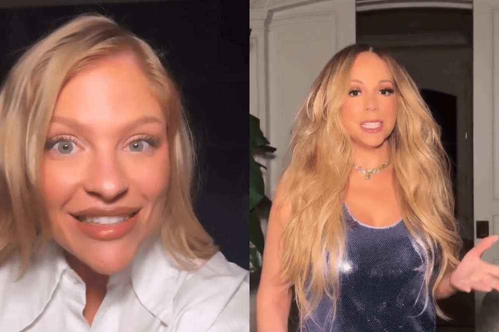 Motagem apresenta Luísa Sona (esquerdo), Mariah Carey (direito)