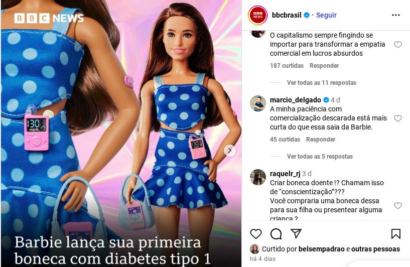 Barbie lança primeira Barbie com diabetes tipo 1 e gera debate