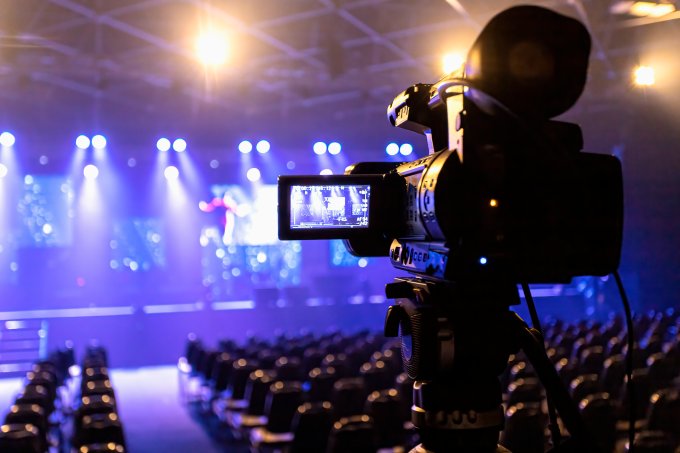 Close-Up Of Video Camer At the Studio is Broadcast live