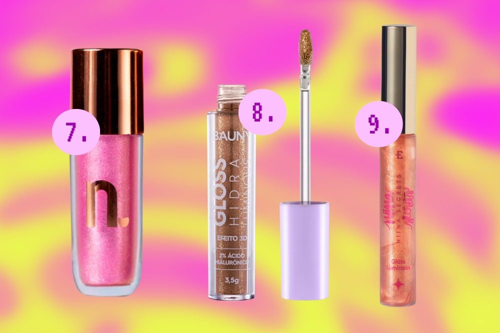 Opções de gloss labial com brilho para turbinar a maquiagem