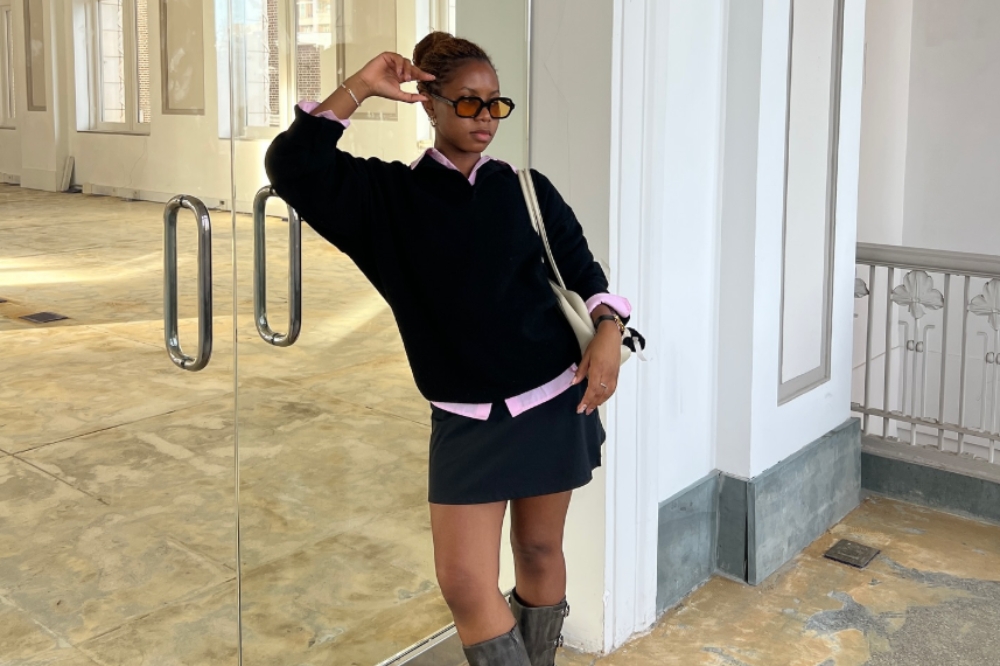 Look com minissaia para o inverno