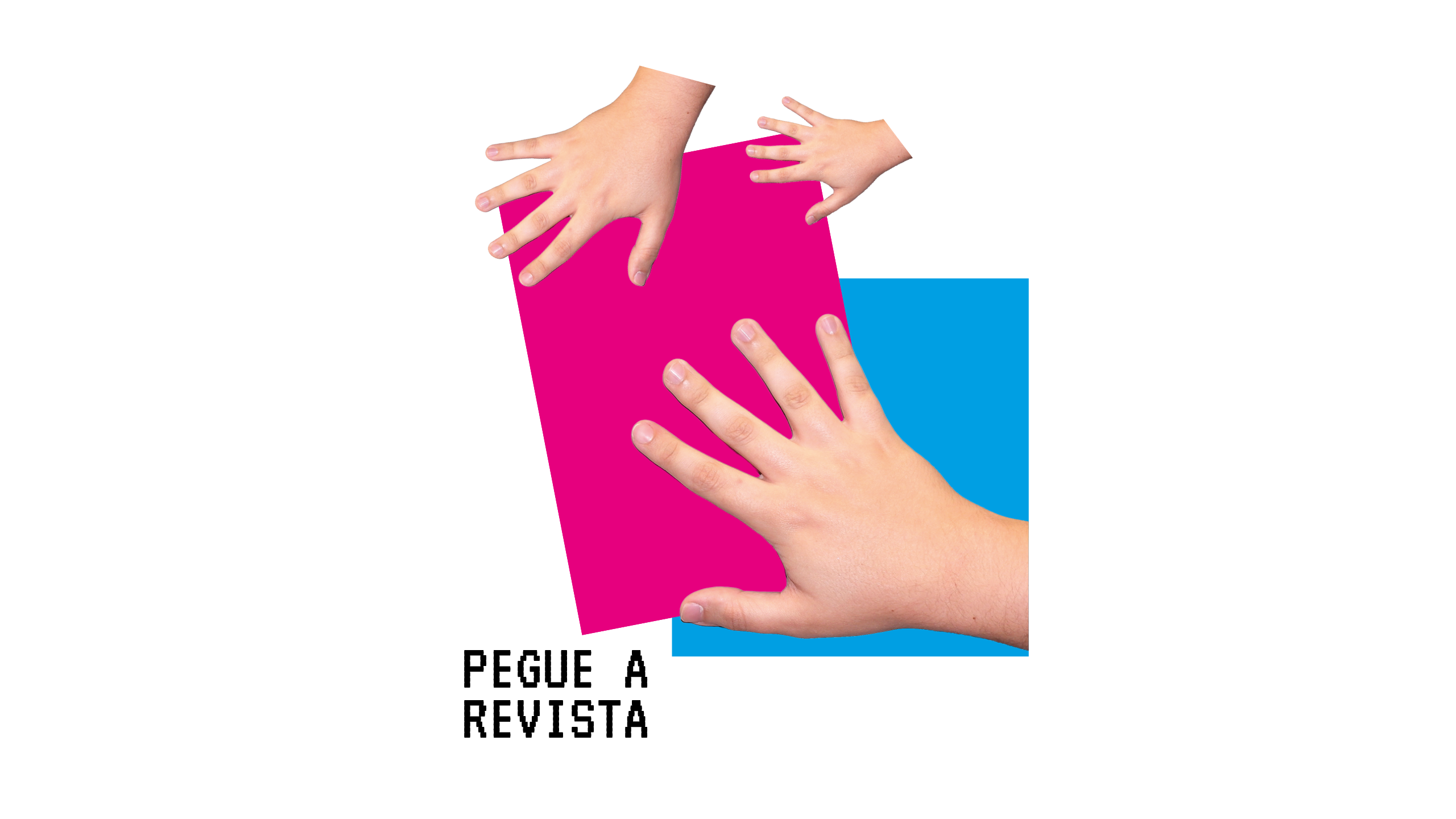 Mãos segurando flhas de papel coloridas