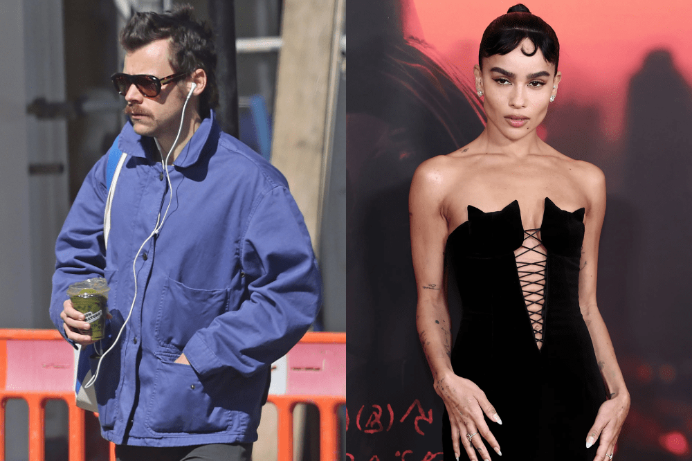 Em montagem: Harry nas ruas (esquerda) e Zoë no tapete de The Batman (direita)