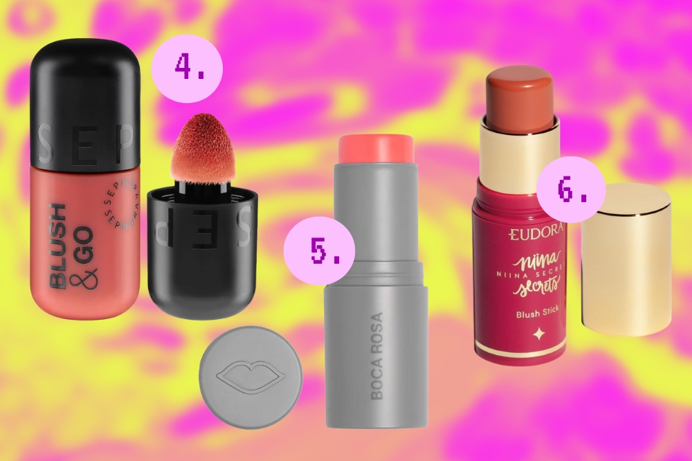 Opções de blush laranja