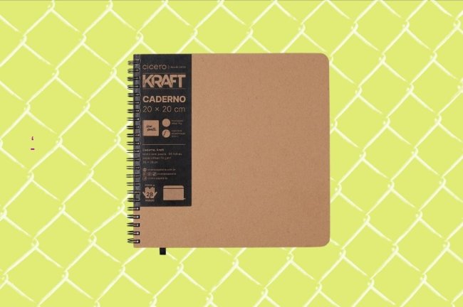 Caderno com a capa bege