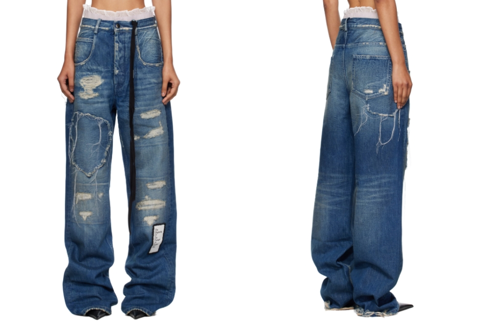 Calça jeans da marca Ann Demeulemeester usada por Rosé, do BLACKPINK