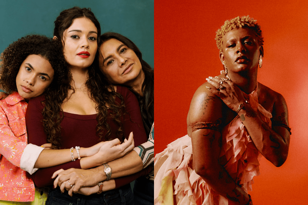 Gerluce, Ligia e Joélly (esquerda), Liniker (direita)