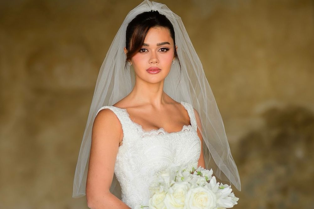 Franciny Ehlke vestida de noiva para seu casamento na Itália