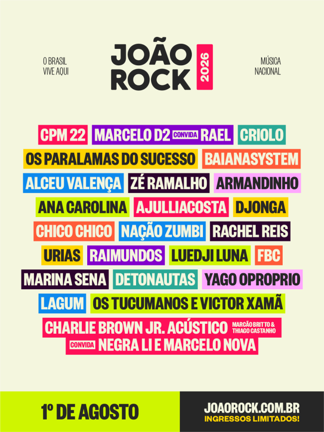 Line-up do João Rock 2026