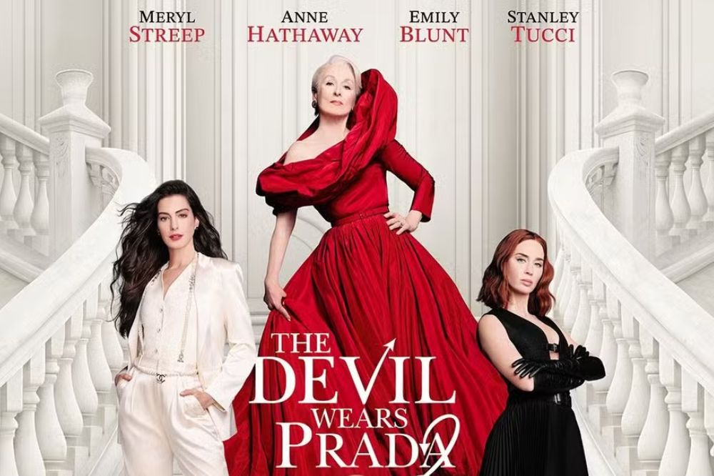 Meryl Streep, Anne Hathaway e Emily Blunt no pôster de ‘O Diabo Veste Prada’