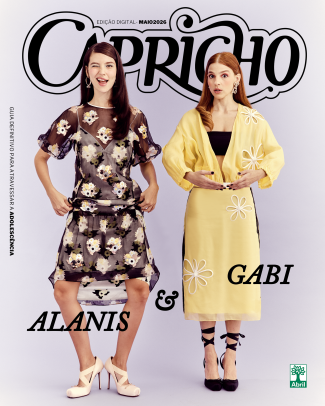 <strong>Alanis veste:</strong> vestido Fendi; joias Yar; salto Louboutin. <strong>Gabi veste:</strong> look Fendi, joias Yar; salto Louboutin.