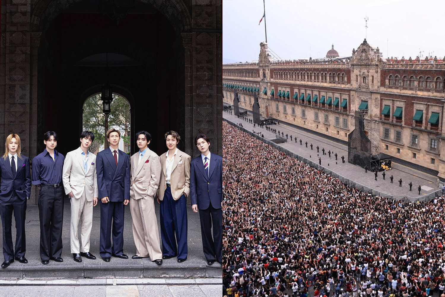 BTS leva multidão de fãs para encontro com a presidente do México.
