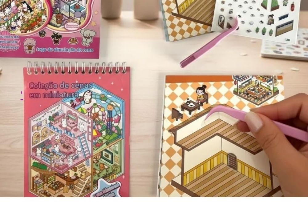 livros de adesivo 3d